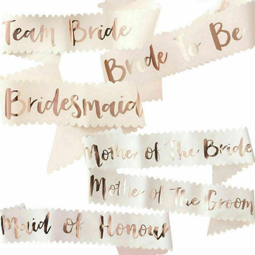 rose gold bridesmaid sash